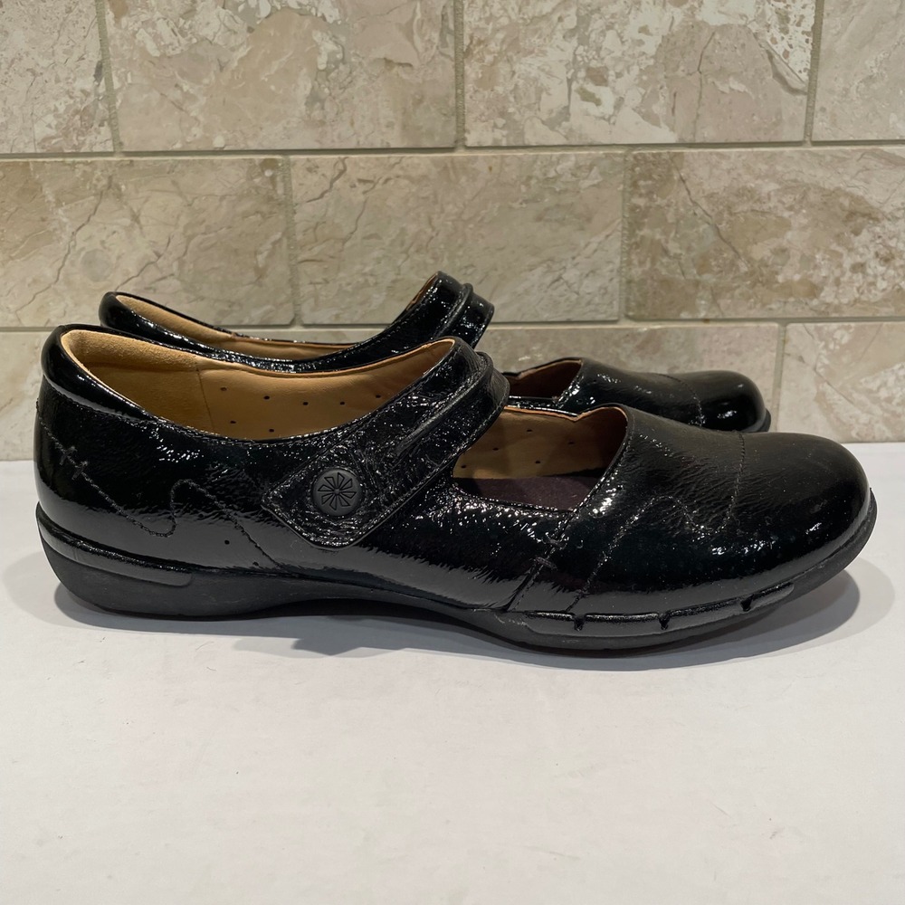 Clarks Womens Black Patent Leather Slip Resistant Mary Jane Shoes Size 10M - Picture 6 of 8